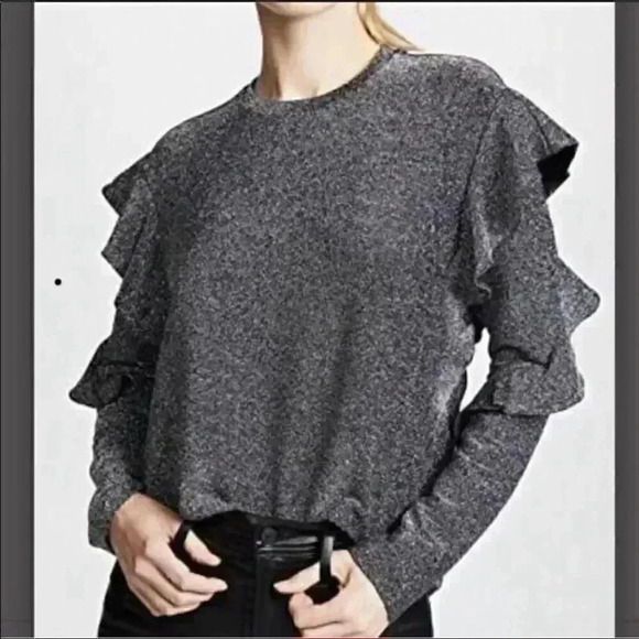 Scotch and soda David Bowie glam magical attitudes metallic ruffle top L NWT - Picture 1 of 6
